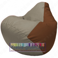 Бескаркасное кресло мешок Груша Г2.3-0207 (светло-серый, коричневый)